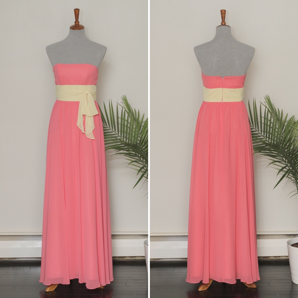 Coral and Yellow Maxi Dress